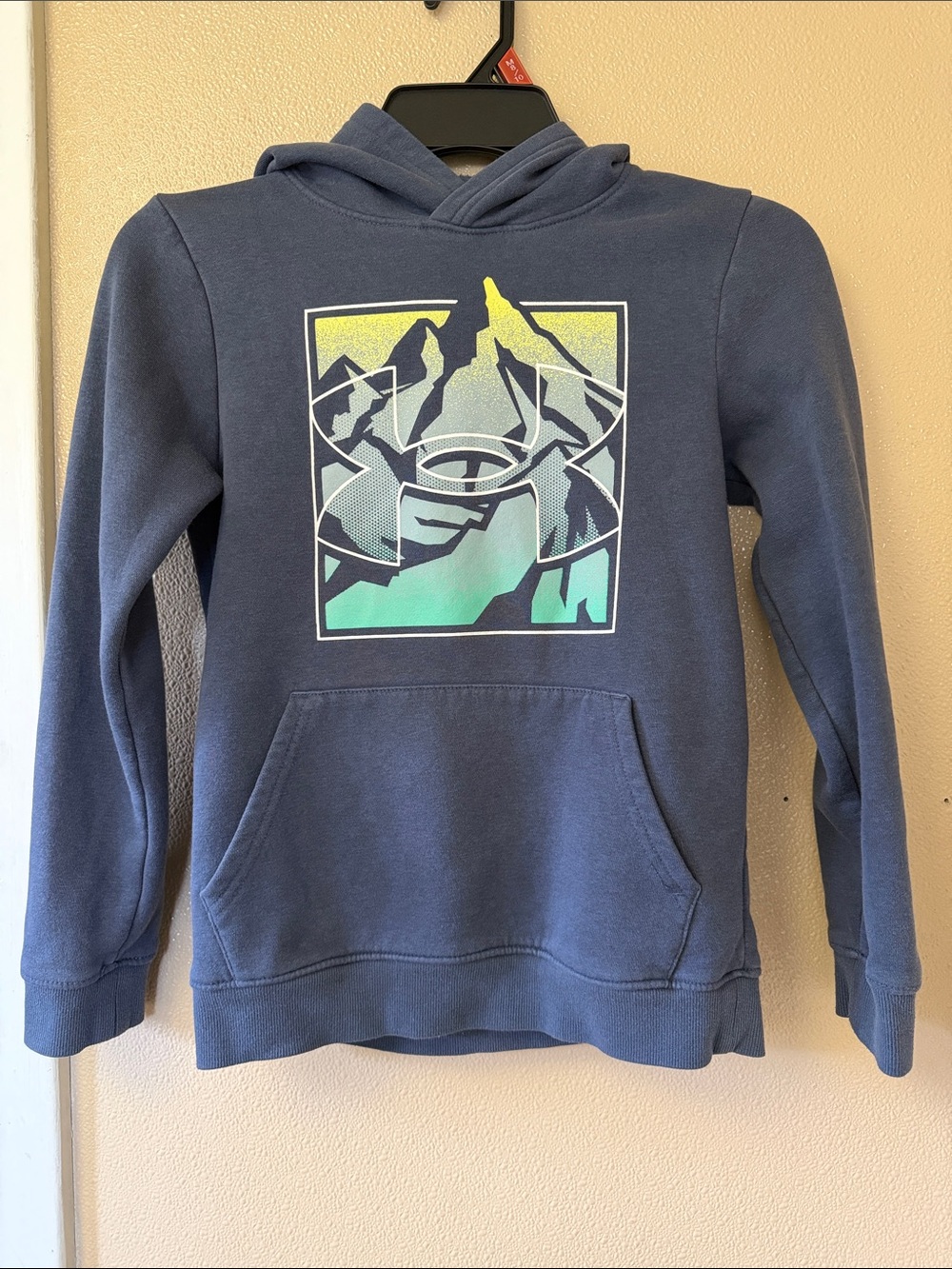 Under Armour Navy Blue Hoodie with Mountain Graphic